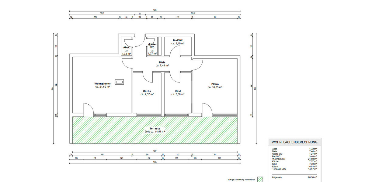 Grundriss der Wohnung