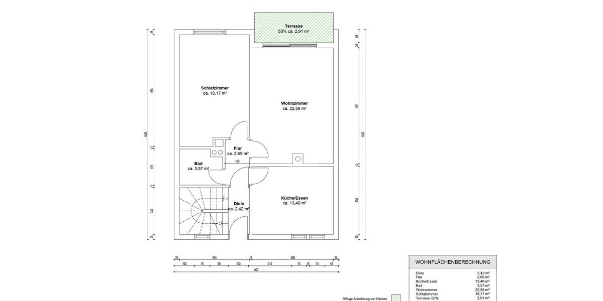 Grundriss der Wohnung